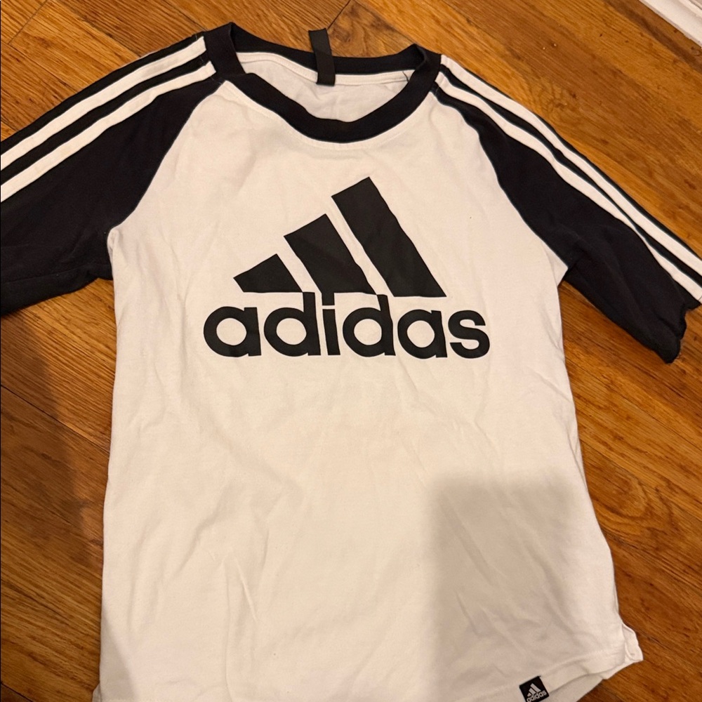 Adidas' Black and White Short Sleeve Tee